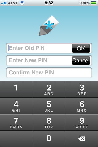 Change PIN Screen